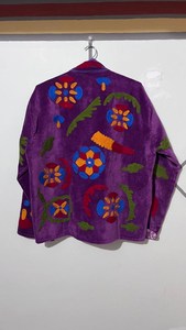 Chaqueta de Terciopelo Morado Real, Superventas 2026, Ropa de Invierno, Bordada a Mano, Mangas Largas, Cuello Alto, Prenda Exterior Étnica India - Product Image 3
