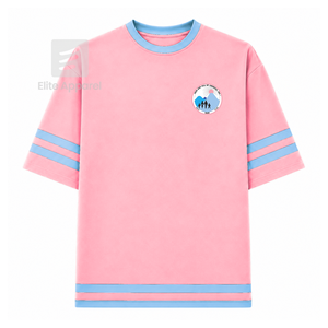 Camiseta personalizada de Jack & Jill of America con logo bordado en la parte delantera, color rosa y azul cielo, manga corta, para ropa griega unisex. - Product Image 1