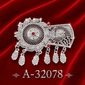 MOLL JEWELLERS Broches en forme de fleur dorée en zircon pour femmes, bijoux en alliage plaqué or A-32073 - Product Image 6