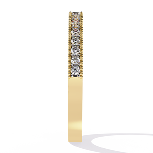 Bague d'éternité personnalisée en or 14K 18K avec diamants de laboratoire, diamant rond brillant VVS, bague Milgrain – Fabricant - Product Image 5