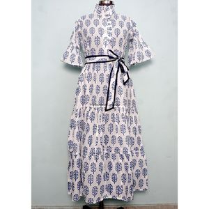 เดรสยาวทรงเอไลน์สไตล์วินเทจทำมือ เนื้อผ้าบางเบา ใส่สบาย เหมาะสำหรับวันหยุดพักผ่อน เดินเล่นชายหาด งานปาร์ตี้แบบสบายๆ หรือทริปพักผ่อน ให้ลุคสง่างามสำหรับผู้หญิง - Product Image 3