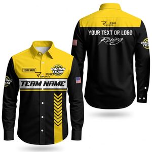 Chemise de travail unisexe pour équipe de course automobile, personnalisable avec logo et nom, pour fans et mécaniciens - Product Image 1
