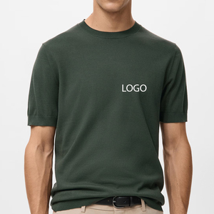 T-shirt en coton respirant pour homme, style streetwear, avec logo personnalisé, vêtement décontracté à manches courtes, coupe ample et confortable - Product Image 1