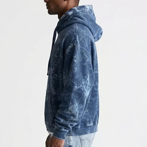 Wholesale Men's <b>Tie</b>-<b>Dye</b> Hooded <b>Sweatshirt</b> Oversized Cotton Fleece Casual Autumn Wear Regular Sleeve Pocket Design Knitted Style - Product Image 4