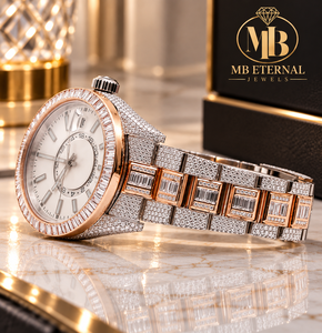 Reloj de Lujo Unisex MB ETERNAL con Diamantes Cuadrados de 41 mm, Movimiento de Cuarzo Analógico Citizen, Correa de Acero Inoxidable, Cristal de Zafiro y Hebilla - Product Image 2