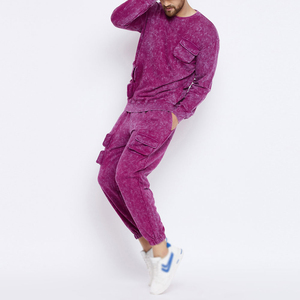 Unisex Heavyweight Oversized Flared Track Suits Casual Plain <b>Tech</b> Fleece Sweatpants Hoodie Set for Running Latest Style Winter - Product Image 2