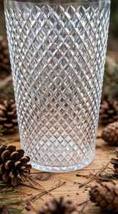 Jarrón de Vidrio Transparente con Diseño de Diamantes Texturizados, Centro de Mesa para Decoración de Sala de Estar - Product Image 5