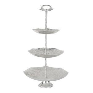 ชั้นวางเสิร์ฟสองชั้นทองเหลืองคุณภาพสูงสำหรับคัพเค้ก คุกกี้ ช็อกโกแลต และผลไม้ ตกแต่งบ้าน ตกแต่งโต๊ะ ใช้ในครัว - Product Image 1