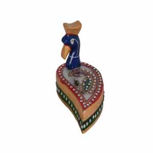 Wholesale Luxury Indian Handcrafted Marble Peacock Kumkum <b>Box</b> Royal Meenakari Kundan Studded Roli Chawal Chopra Thanksgiving - Product Image 2