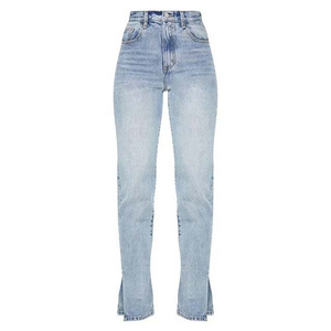 Pantalones Vaqueros de Pierna Recta para Mujer, Color Personalizado, 100% Algodón, Transpirables, Cintura Alta, Todas las Tallas - Product Image 5