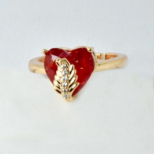 Bague en or rose plaqué or avec diamant CZ en forme de cœur, ajustable, bague de déclaration, bague de mariage, bague de fiançailles, cadeau pour elle - Product Image 3