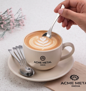 ชุดช้อนสแตนเลส Acme Metal Classic จำนวน 6 ชิ้น ขัดเงาอย่างดี ทนสนิม ดีไซน์ทันสมัย สำหรับชุดอาหารงานแต่งงานและร้านกาแฟ - Product Image 3