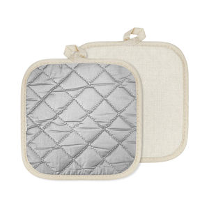 Ensemble de cuisine promotionnel personnalisable pour entreprises : Gant de four et support de casserole vierges en coton et lin pour sublimation - Product Image 2