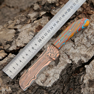 Premium Damascus Steel Fixed Blade Camping Hunting Knife Serrated Edge Colorful Resin Handle DIY Collectible Functional ODM <b>Drop</b> - Product Image 5