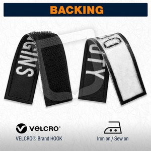 Parche de velcro rectangular bordado con reverso de tela para coser o planchar, la mejor calidad - Product Image 1