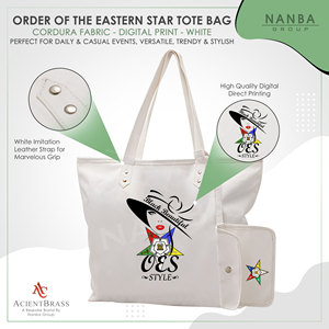 Sac fourre-tout blanc style OES Eastern Star Si-star, élégant et chic, pour les réunions de chapitre Eastern Star - Product Image 4