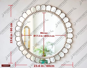 <b>Silver</b> Petal Sunburst <b>Mirror</b> Peruvian Scalloped Round Handmade Metal Frame Wall <b>Mirror</b> by REHMAN CRAFT - Product Image 6