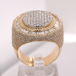 Hot Sale Hip Hop Rose Gold Plated Bezel Setting Iced Out <b>Ring</b> with Moissanite IGI Certified Party Jewelry for Women & <b>Men</b> - Product Image 1