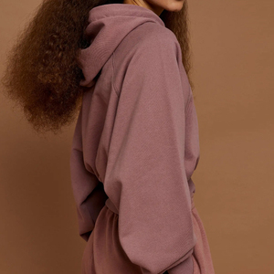 Sudadera con Capucha para Mujer, Color Sólido, Algodón y Bambú, Tejido de Punto, Manga Larga, Transpirable, Ropa Casual de Otoño - Product Image 2