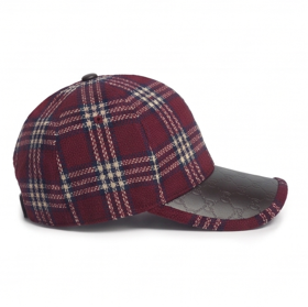 Casquette de baseball unisexe en coton à carreaux rouges, style décontracté, ajustement réglable, à porter au printemps et en automne - Product Image 4