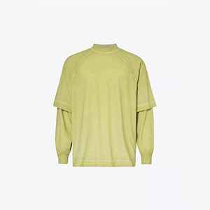 เสื้อยืดพิมพ์ลายแขนยาวคุณภาพสูงทรงโอเวอร์ไซส์สำหรับผู้ชาย ผ้าฝ้ายสองชั้น แขนยาวสองชั้น - Product Image 2