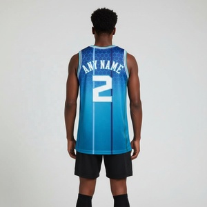 Camiseta de baloncesto azul personalizada con nombre y número, camiseta deportiva sin mangas, uniforme de equipo para entrenamiento y partidos - Product Image 2