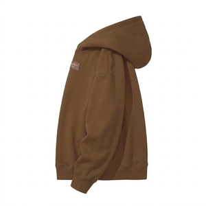 Sweat à capuche personnalisé en molleton de coton épais 400 GSM - Streetwear aux tons terreux - Product Image 3