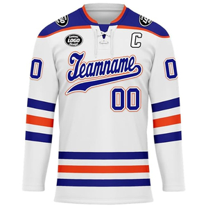 เสื้อฮอกกี้น้ำแข็งแบบกำหนดเอง ขายส่ง OEM สำหรับผู้ซื้อจากสหรัฐอเมริกา ชุดทีมฮอกกี้แบบสั่งทำพิเศษ ปักโลโก้ สั่งซื้อจำนวนมาก 100% - Product Image 5