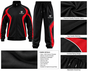 Chándal Deportivo Personalizado de Poliéster para Hombre, con Cremallera Completa, Ropa Deportiva para Correr, Conjunto de Entrenamiento, Fabricante OEM ODM - Product Image 4