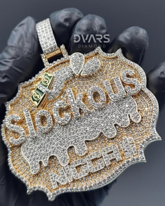 Pendentif personnalisé style Hip Hop plaqué or 18 carats avec nom/logo/lettre, pendentif 3D unique effet goutte d'eau glacé - Product Image 1