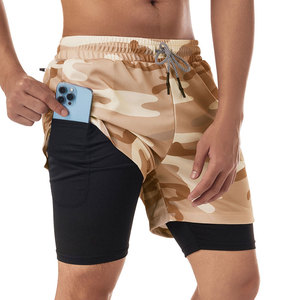 Pantalones Cortos Deportivos de Diseño para Hombre, Casuales, para Fitness, Running, Entrenamiento, Cintura Media Elástica, 100% Poliéster, Secado Rápido, Transpirables - Product Image 6