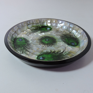 Handcrafted Design of Mother of Pearl Inlay Bowl Wooden Bowl MOP Bowl Serving Bowl Inlay Bowl at very reasonable Price - Product Image 1