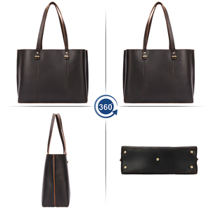Bolso Tote de Cuero Genuino para Mujer, Cierre de Cremallera, Correa de Hombro Ajustable, Asas Suaves, Bolsillo Interior, para Gimnasio y Uso al Aire Libre - Product Image 6