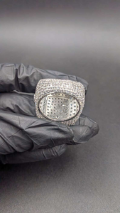 Luxury Moissanite Letter G <b>Ring</b> Iced Out Initial <b>Ring</b> Square <b>Statement</b> <b>Ring</b> Silver Tone Hip Hop Style Jewelry Gift - Product Image 2