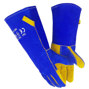 Gants de soudage de sécurité ignifuges à prix de gros, nouveaux gants de barbecue résistants à la chaleur en cuir de vachette pleine fleur pour soudeurs - Product Image 1