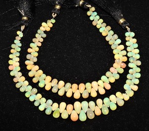 AAA Natural Flashy Ethiopian <b>Opal</b> Smooth Teardrop Beads 4x6 To 5x7 MM Welo <b>Opal</b> Gemstone Drop Beads Strand 8 Inch Smooth Beads - Product Image 1