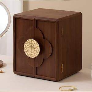 Boîte à bijoux en bois massif, boîte à bijoux en noyer, organiseur de bijoux haut de gamme, boîte à souvenirs en bois, boîte à bijoux personnalisée - Product Image 5