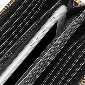 Leather Zipper <b>Wallet</b> Minimalist Design Black Women's Clutch Daily Use All Seasons - Product Image 6