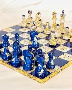 Luxury Resin <b>Chess</b> <b>Set</b> With Board And Resin Pieces Artistic Decorative Game Board For Home Interior Design - Product Image 2