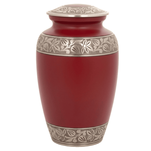 Urnes funéraires en laiton pour adultes avec de magnifiques bandes gravées, finition or et gris, pour cendres humaines. - Product Image 2