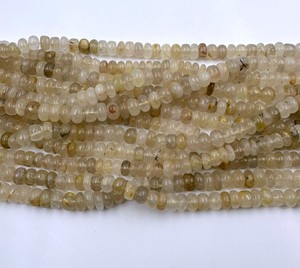 Perles rondes lisses en rutile doré naturel, prix de gros, pierres précieuses, taille 8 mm, longueur 13 pouces, pour la création de bijoux - Product Image 4