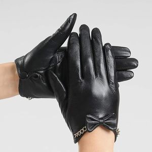 Guantes de Piel con Pantalla Táctil para Mujer, Diseño de Mariposa, Ecológicos, Sin Forro, para Invierno/Primavera/Otoño - Product Image 2
