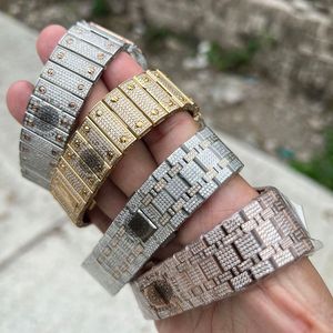 นาฬิกาเพชรทรงสี่เหลี่ยม ดีไซน์หรูหรา สายสแตนเลสสตีล พร้อมตัวล็อคแบบ Deployment Clasp เหมาะสำหรับทั้งผู้ชายและผู้หญิง - Product Image 6