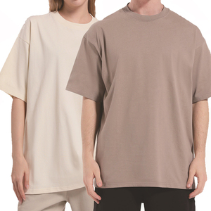 Camiseta Oversize para Hombre, Diseño Liso, Venta al por Mayor, Tejido Jersey de Algodón Orgánico 100% de Alto Gramaje, Impresión Digital, Bordado - Product Image 1