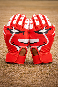 Guantes de Receptor de Fútbol Americano con Diseño Gráfico Personalizado, Palma de Alto Agarre para Pedidos de Equipo, Fabricación OEM - Product Image 4