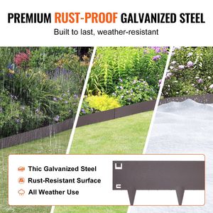 Paquete de 5 bordes de acero para paisajismo de 39 pulgadas de largo x 5 pulgadas de alto, bordes de metal flexibles para jardín, bordes manuales para paisajismo - Product Image 3