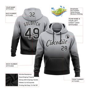 เสื้อฮู้ดสปอร์ตแฟชั่นสีเทา-ดำ-ขาวไล่เฉดแบบเย็บพิเศษ สไตล์สตรีทแวร์ทันสมัย ใส่สบาย เหมาะสำหรับออกกำลังกายและสวมใส่ลำลอง - Product Image 6