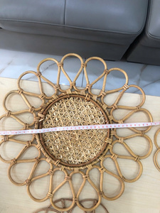Eco Friendly Handmade Natural <b>Rattan</b> Placemat Round Woven <b>Table</b> Mat Stylish <b>Rattan</b> Charger Plates for <b>Dining</b> Wedding Party - Product Image 5