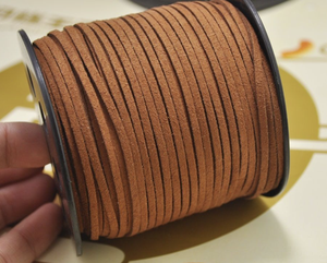 Indian Genuine <b>Leather</b> Cord Flat Suede Strip Tan Brown <b>Bracelet</b> Necklace Jewelry Making Material Roll - Product Image 6