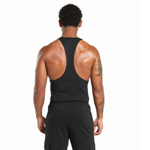 Débardeur léger noir uni, très vendu, en tissu doux, idéal pour la gym, l'entraînement et l'haltérophilie, par AMAZING INDUSTRIES - Product Image 2